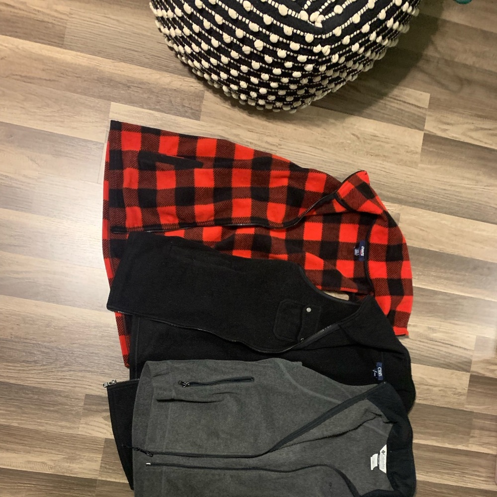 2 Chaps & 1 Columbia vest (women)